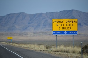Drowsy Driving Road Sign