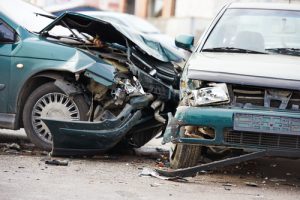 Two cars collide in a severe accident