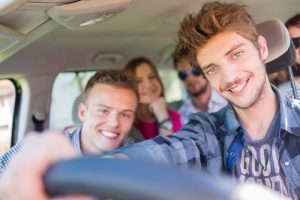 Teenagers distracted while driving