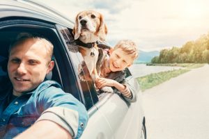 Family enjoys a roadtrip