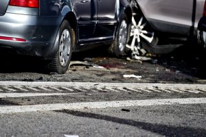 Two cars involved in a collision