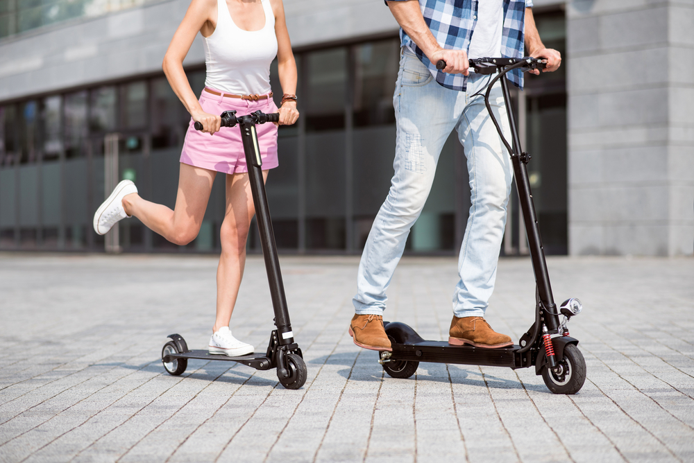 Riding Electric scooters
