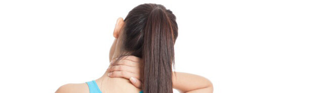 Woman with neck injury