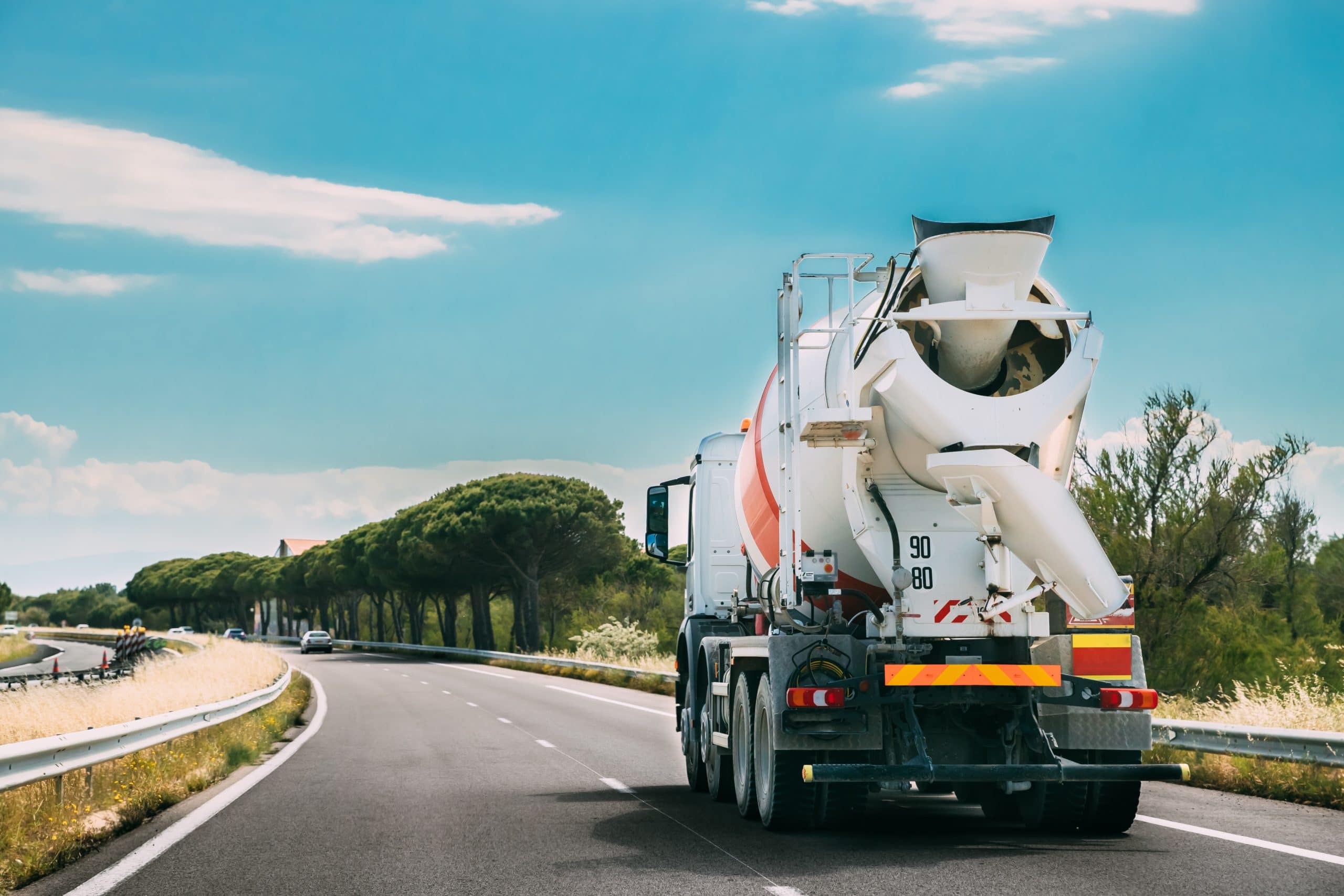 cement truck on road
