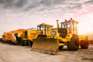 construction vehicles on site