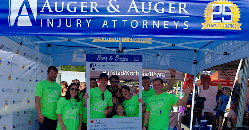 Auger law team at the Beer & Burpees Event