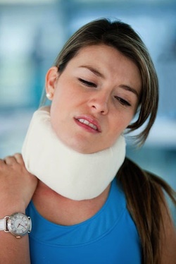 Woman with Whiplash and neck injuries